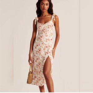 Abercrombie Tie-Shoulder Floral Midi Dress